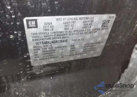 2016 Cadillac Escalade Luxury Collection z USA, uszkodzony, nr VIN 1GYS4BKJ4GR176418